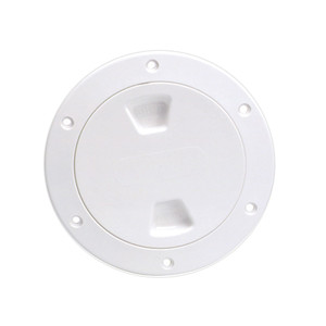 Beckson 4" Smooth Center Screw-Out Deck Plate - White Beckson 4" Smooth Center Screw-Out Deck Plate - White
