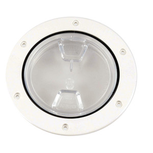 Beckson 4" Clear Center Screw-Out Deck Plate - White Beckson 4" Clear Center Screw-Out Deck Plate - White