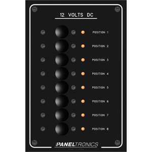 Paneltronics Standard Panel - DC 8 Position Circuit Breaker w/LEDs Paneltronics Standard Panel - DC 8 Position Circuit Breaker w/LEDs