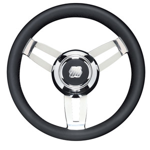 Uflex Morosini 13.8" Steering Wheel - Black Polyurethane w/Stainless Steel Spokes & Chrome Hub Uflex Morosini 13.8" Steering Wheel - Black Polyurethane w/Stainless Steel Spokes & Chrome Hub