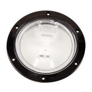 Beckson 4" Clear Center Screw Out Deck Plate - Black Beckson 4" Clear Center Screw Out Deck Plate - Black