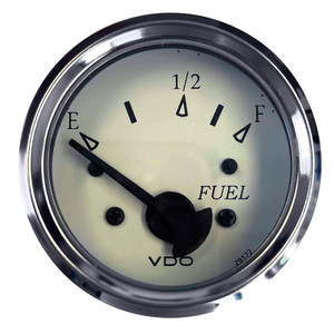 VDO Cockpit Marine 52MM (2-1/16") Fuel Level Gauge - White Dial/Chrome Bezel VDO Cockpit Marine 52MM (2-1/16") Fuel Level Gauge - White Dial/Chrome Bezel