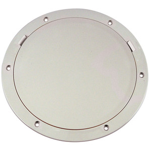 Beckson 8" Smooth Center Pry-Out Deck Plate - White Beckson 8" Smooth Center Pry-Out Deck Plate - White