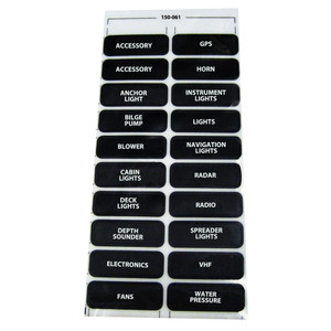 Paneltronics DC-20 Assorted Label Sheet Paneltronics DC-20 Assorted Label Sheet
