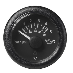 Veratron 52 MM (2-1/16") ViewLine Oil Pressure Gauge 5 Bar/80 PSI - Black Dial & Round Bezel Veratron 52 MM (2-1/16") ViewLine Oil Pressure Gauge 5 Bar/80 PSI - Black Dial & Round Bezel