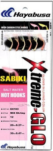 Hayabusa Sabiki Rig Mix Shrimp Glow 6-Hook Size 1 Hayabusa Sabiki Rig Mix Shrimp Glow 6-Hook Size 1