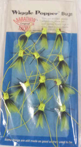 Betts Wiggle Popper Chartreuse Speckle Size 6 12/card Betts Wiggle Popper Chartreuse Speckle Size 6 12/card