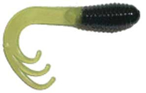 Big Bite Triple Tip Grub 2" 10ct Black/Opaque Chartreuse