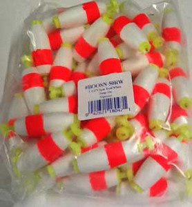 Betts Foam Float Unweighted Cigar 3.00" 50ct Red/White Betts Foam Float Unweighted Cigar 3.00" 50ct Red/White