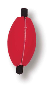 Betts Peg Foam Float Oval w/slit 2.50" 100ct Red/White