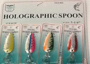 FJ Neil Holographic Spoons Assorted 1/4oz 12/cd FJ Neil Holographic Spoons Assorted 1/4oz 12/cd