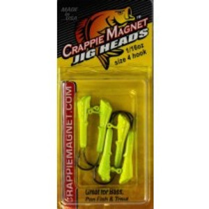 Leland Crappie Magnet Replacement Heads 5ct 1/16oz Chartreuse Leland Crappie Magnet Replacement Heads 5ct 1/16oz Chartreuse