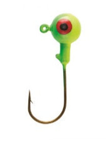 Eagle Claw Ball Jig Head 1/16 10ct Lime/Chart Eagle Claw Ball Jig Head 1/16 10ct Lime/Chart