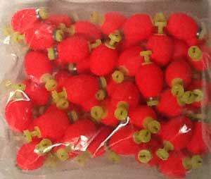 Betts Snap On Weighted Pear 1.00" 50ct Red Betts Snap On Weighted Pear 1.00" 50ct Red