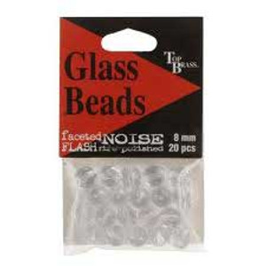 Top Brass Glass Beads 8mm 20ct Clear Flash Top Brass Glass Beads 8mm 20ct Clear Flash