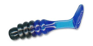 Slider Pan Fish Grub 1" 20ct Black/Blue Slider Pan Fish Grub 1" 20ct Black/Blue