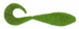 Bass A Curly Shad 2" 10ct Chartreuse Silver Glitter Bass A Curly Shad 2" 10ct Chartreuse Silver Glitter