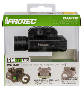 iProtec 6567 RM230LSG Rail-Mounted Laser Sight for Rifles & Handguns - 230 Lumens, 5mW White/Green Laser, 457m Beam, Picatinny Rail, Black Anodized Aluminum DEMO/USED iProtec 6567 RM230LSG Rail-Mounted Laser Sight for Rifles & Handguns - 230 Lumens, 5mW White/Green Laser, 457m Beam, Picatinny Rail, Black Anodized Aluminum DEMO/USED