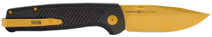 S.O.G Sogtm1007Bx Terminus Sj Lte 2.90" Folding Plain Gold Tini S35Vn Ss Blade, Graphite Textured G10 Handle