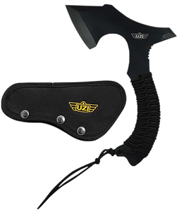 Uzi Accessories Uzkaxe5 Throwing Axe 7" Plain Stainless Steel Blade, Black Paracord Wrapped Handle 12.20" Oal Uzi Accessories Uzkaxe5 Throwing Axe 7" Plain Stainless Steel Blade, Black Paracord Wrapped Handle 12.20" Oal