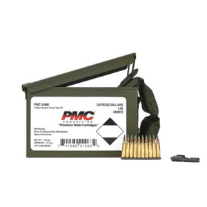 Pmc Rifle Ammo 5.56 Nato 62 Gr Green Tip 2920 Fps 1680/Ct W/Bandoleer Metal Pmc Rifle Ammo 5.56 Nato 62 Gr Green Tip 2920 Fps 1680/Ct W/Bandoleer Metal