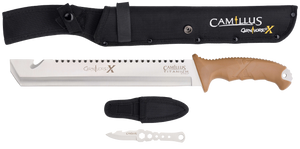 Camillus 19236-003 Carnivore 12" Silver Ti Bonded 440 Ss Blade, Brown Abs Handle, 18" Long Includes Sheath Camillus 19236-003 Carnivore 12" Silver Ti Bonded 440 Ss Blade, Brown Abs Handle, 18" Long Includes Sheath