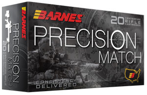 Barnes Bullets 32018 Precision Match 223Rem 77Gr Burner Otm Bt 20 Per Box/10 Case