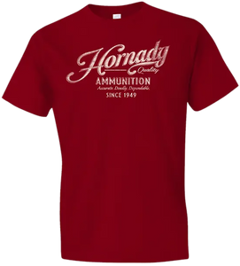 Hornady Gear 31872 Vintage Script Red Cotton Semi-Fitted Medium Hornady Gear 31872 Vintage Script Red Cotton Semi-Fitted Medium