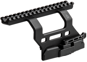 Leapers MTUAK01 Quick-Detachable AK Side Mount  Matte Black Anodized Aluminum 6.69" Long                                                                                                                