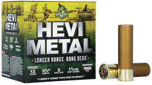 HEVI-Metal HS38502 Hevi-Metal Longer Range 12 Gauge 3.50" 1 1/2 oz 1500 fps 2 Shot 25ea HEVI-Metal HS38502 Hevi-Metal Longer Range 12 Gauge 3.50" 1 1/2 oz 1500 fps 2 Shot 25ea