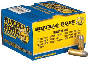 Buffalo Bore Ammunition Outdoorsman 10mm Auto 220 Grain Hard Cast Lead Flat Nose 20RD