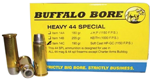 Buffalo Bore Ammunition 44 Special 190 Grain Lead Soft Cast Hollow Point Gas Check 20RD