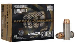 Federal Personal Defense Punch Ammunition 10mm Auto 200 Grain Jacketed Hollow Point 20RD