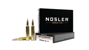Nosler Match Grade Ammunition 28 Nosler 168 Grain Hollow Point Boat Tail 20RD Nosler Match Grade Ammunition 28 Nosler 168 Grain Hollow Point Boat Tail 20RD