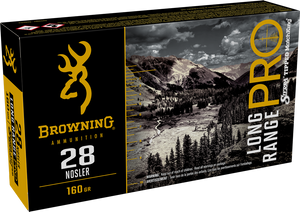 Browning Long Range Pro Match Ammunition 28 Nosler 160 Grain Sierra Tipped MatchKing Boat Tail 20RD Browning Long Range Pro Match Ammunition 28 Nosler 160 Grain Sierra Tipped MatchKing Boat Tail 20RD