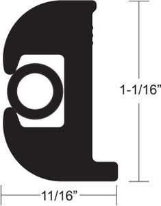 TACO Flex Vinyl Rub Rail Kit - Black w/Black Insert - 70' - 1-1/16" x 11/16" DEMO/USED