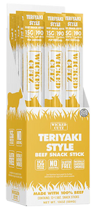 Wicked Cutz WCBS12TY Teriyaki Beef Sticks 12 Pack