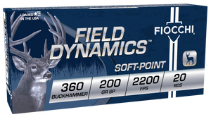 Fiocchi 360BHB Field Dynamics 360Buckhammer 200gr Soft Point 20 Per Box/10 Case