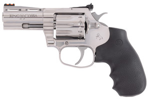 Colt Mfg KCOBRA22SP3RFO King Cobra 22 LR 10 Shot 3" Stainless Vent Rib Barrel, Stainless Cylinder & Frame, Black Rubber Grip