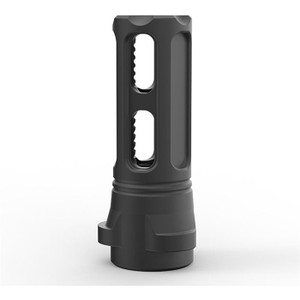 Breek Arms BRK4323 Sentinel Caged Flash Hider Black Nitride Steel 1/2"x28 Threads 9mmLuger Compatible w/ Breek-LOK 3QD