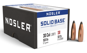Nosler Solid Base Rifle Bullets .30 Cal .308" 150 gr 50/ct