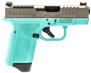 Gforce Arms GF932512RN Rapture Sub-Compact Frame 9mm Luger 12+1 3.25" Black Barrel, Nickel Steel Optic Cut/Serrated Slide, Robin Egg Blue Cerakote Polymer Frame, Shield RMSc/RMR Footprint
