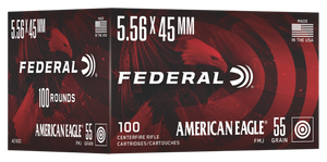 Federal AE193C American Eagle 5.56x45mm 55gr Full Metal Jacket 100 Per Box/5 Case