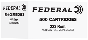 Federal FC223F500 223Rem 55gr Full Metal Jacket 500 Per Box/2 Case