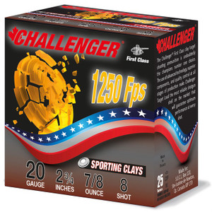 Challenger Ammo First Class Sporting Clay 20 Ga 2-3/4'' 7/8Oz #8 250/Case