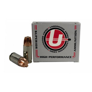 Underwood Hunting & Self Defense Handgun Ammunition 9mm Luger(+P) 115gr Solid 1250 fps 20/ct
