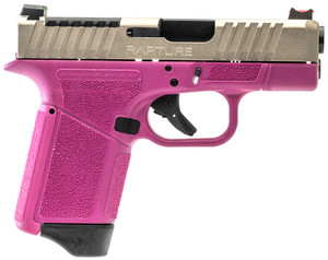 Gforce Arms GF932512PIN Rapture Sub-Compact Frame 9mm Luger 12+1 3.25" Black Steel Barrel, Nickel Steel Optic Cut/Serrated Slide, Pink Cerakote Polymer Frame, Shield RMSc/RMR Footprint