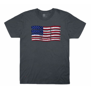 Magpul MAG1180-010 American Flag Charcoal Gray Cotton/Polyester Short Sleeve Small