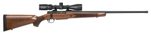 Mossberg 28237 Patriot w/Optic Full Size 6.5 PRC 4+1 24" Matte Blued Fluted Threaded Barrel, Matte Blued Drilled & Tapped Receiver, Walnut Fixed Stock, Vortex Crossfire II 3-9x40mm Scope, Right Hand