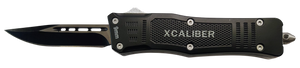 Xcaliber Knife Company 9mm Small 2.75" OTF Drop Point Black 440C SS Blade, 3.91" Steel Handle